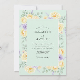Invitation Mariage Pivoine Lilas Beurre