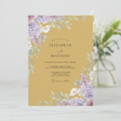 Invitation Mariage Pivoine Lilas Ocre (Debout devant)