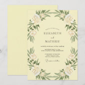 Invitation Mariage Pivoine Mousse Beurre (Devant / Derrière)