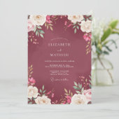 Invitation Mariage Pivoine Mûre (Debout devant)