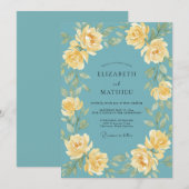 Invitation Mariage Pivoine Papillon d'Acier (Devant / Derrière)
