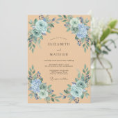 Invitation Mariage Pivoine Peche (Debout devant)