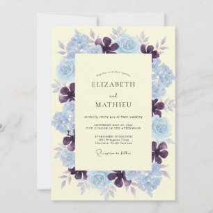 Invitation Mariage Pivoine Pérywinkle Prune