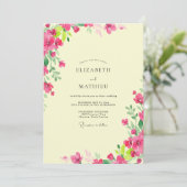 Invitation Mariage Pivoine Rose Citron (Debout devant)