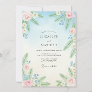 Invitation Mariage Pivoine Rouge Ceruléen