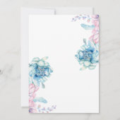 Invitation Mariage | Pivoines Bleu Ciel et Rose Bubble (Dos)