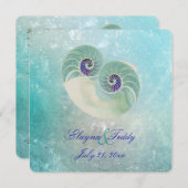 Invitation Mariage PixDezines nautilus/plage (Devant / Derrière)