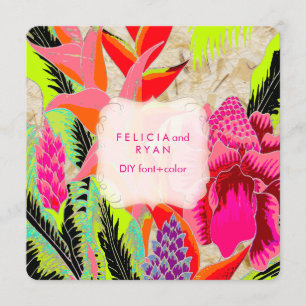 Invitation Mariage PixDezines torche gingembre/heliconia/Luau