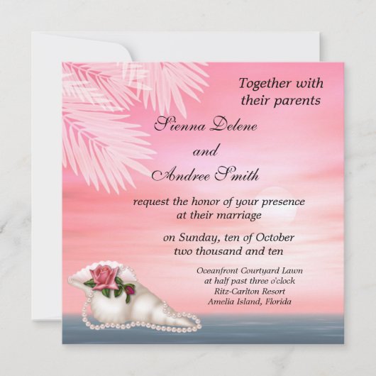 Invitation Mariage plage (Devant)
