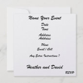 Invitation Mariage plage (Dos)