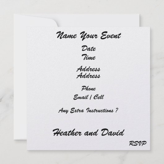 Invitation Mariage plage (Dos)