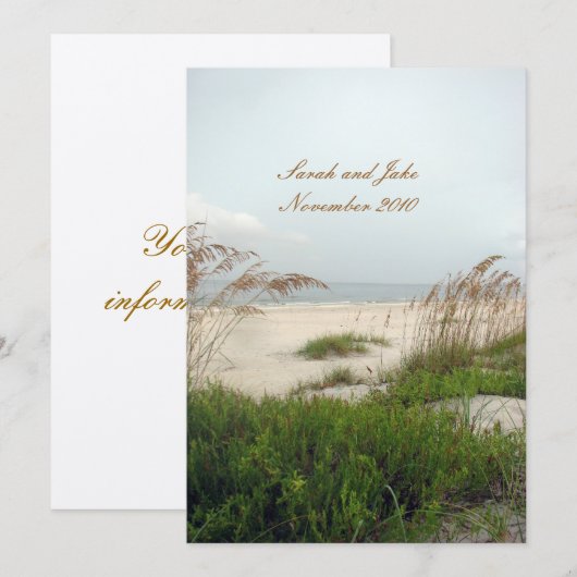 Invitation Mariage plage (Devant / Derrière)