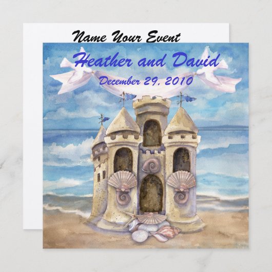 Invitation Mariage plage (Devant / Derrière)