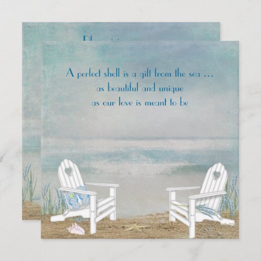 Invitation Mariage plage (Devant / Derrière)