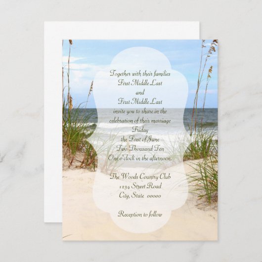 Invitation Mariage plage (Devant / Derrière)