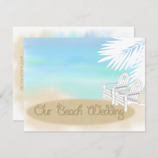 Invitation Mariage plage (Devant / Derrière)