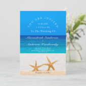 Invitation Mariage plage 2 Starfish en Mariage de sable (Debout devant)