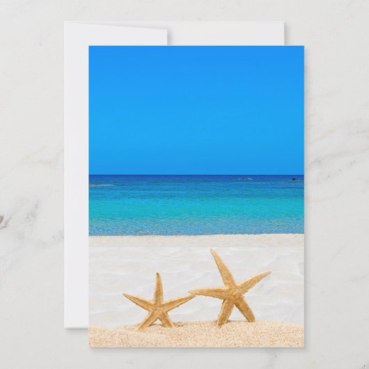 Invitation Mariage plage 2 Starfish en Mariage de sable (Dos)