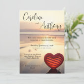 Invitation Mariage plage à thème Océan (Debout devant)