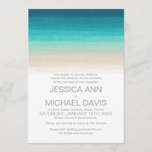 Invitation Mariage plage Aquarelle Ombre Moderne