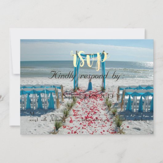 Invitation Mariage plage Arbor RSVP (Devant)