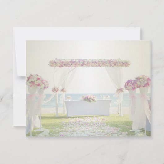 Invitation Mariage plage, Dîner de répétition florale (Dos)