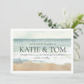 Invitation Mariage plage Enregistrer la date Mariage en bord  (Debout devant)
