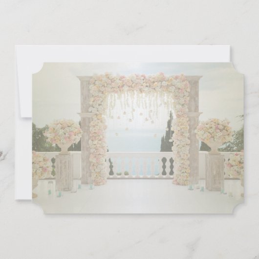 Invitation Mariage plage Fleurs d'Arbor Rose RSVP (Dos)