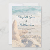 Invitation Mariage plage - Mariage de bord de mer - Plage rom (Devant)