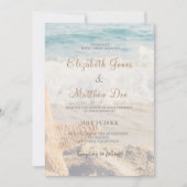 Invitation Mariage plage - Mariage de bord de mer - Plage rom (Devant)