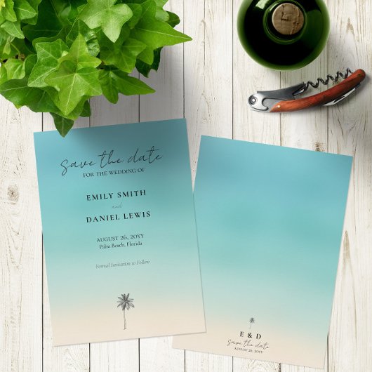 Invitation Mariage 🌴 Plage 🌊 Minimaliste Enregistrer La Car