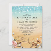 Invitation Mariage Plage Ombre Rustique Bord de Mer (Devant)