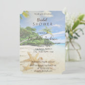 Invitation Mariage plage, Palm, Fête des mariées côtière (Debout devant)