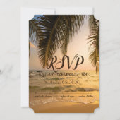 Invitation Mariage plage, Palm Sunset RSVP (Devant)