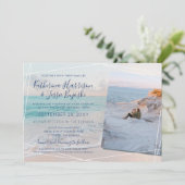 Invitation Mariage plage Pastel Sunset Photo (Debout devant)