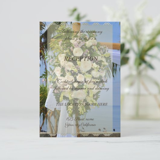Invitation Mariage plage, Réception Fleurs (Debout devant)