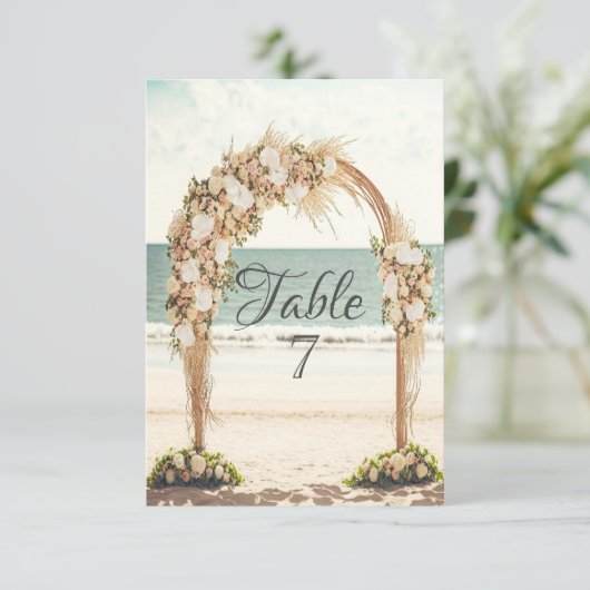 Invitation Mariage plage Roses d'Arbor (Debout devant)