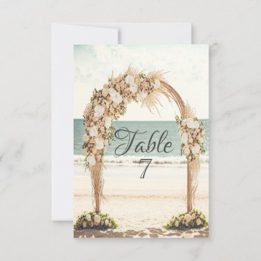 Invitation Mariage plage Roses d'Arbor (Dos)