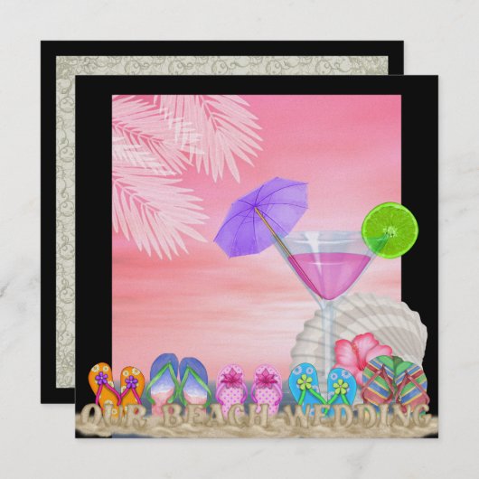 Invitation Mariage plage - SRF (Devant / Derrière)