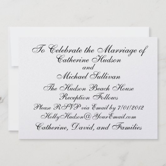 Invitation Mariage plage - SRF (Dos)