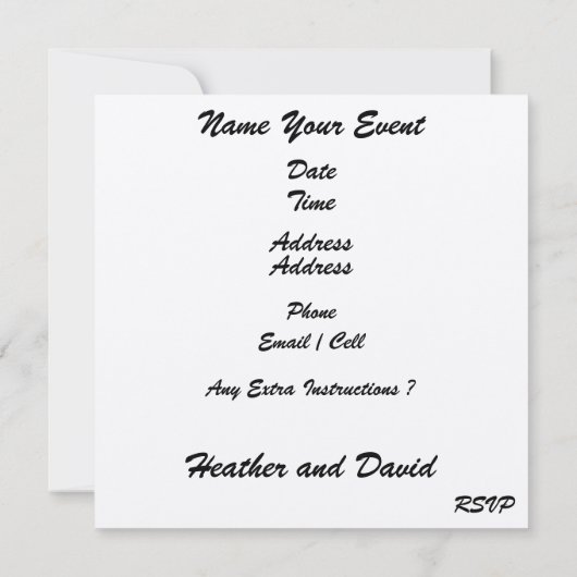 Invitation Mariage plage - SRF (Dos)