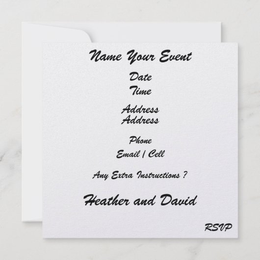 Invitation Mariage plage - SRF (Dos)