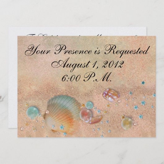 Invitation Mariage plage - SRF (Devant / Derrière)