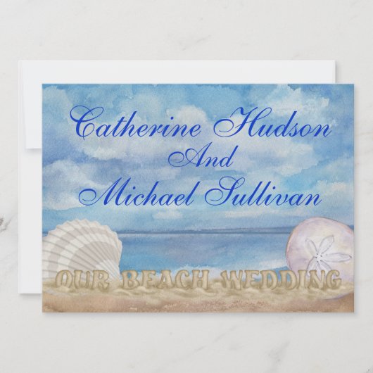Invitation Mariage plage - SRF (Devant)