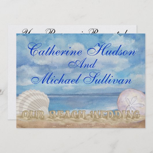 Invitation Mariage plage - SRF (Devant / Derrière)