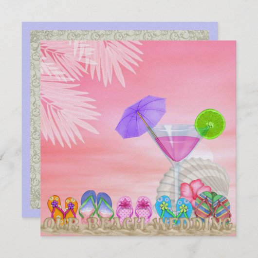 Invitation Mariage plage - SRF (Devant / Derrière)