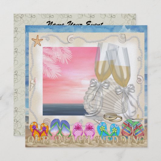 Invitation Mariage plage - SRF (Devant / Derrière)