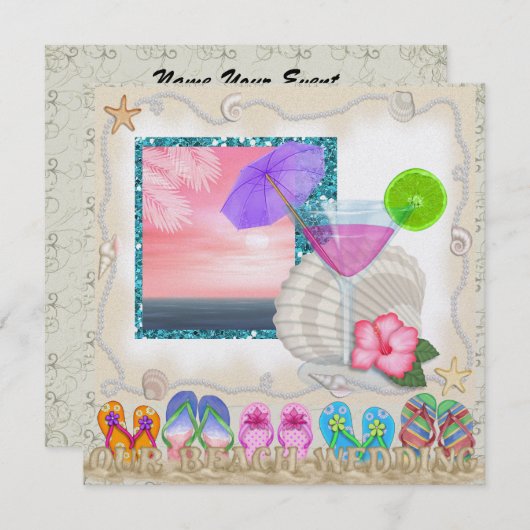 Invitation Mariage plage - SRF (Devant / Derrière)