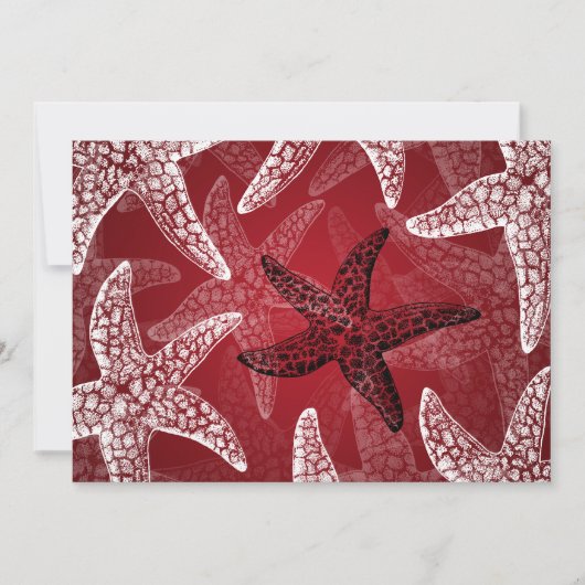 Invitation Mariage plage Starfish Rouge (Devant)