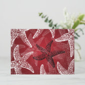 Invitation Mariage plage Starfish Rouge (Debout devant)